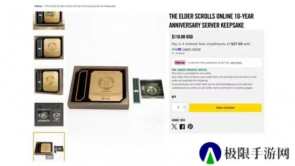 B社推出《上古卷轴OL》十周年纪念品：竟是一块内存条