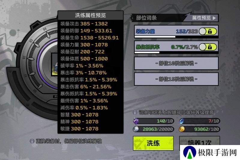 《全职觉醒》进阶攻略丨部位洗练应该洗什么属性？一文解答！