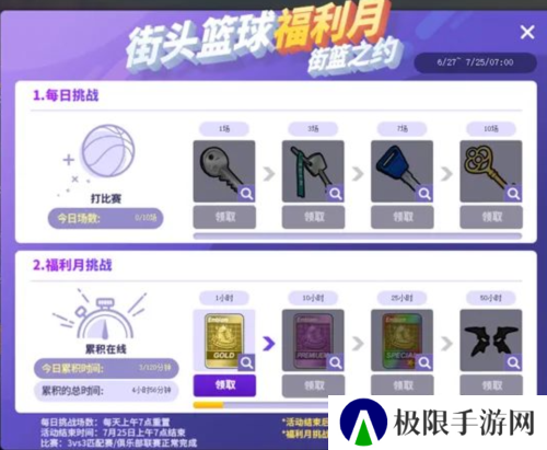 街头篮球福利月徽记卡大放送 魔王试炼挑战极限