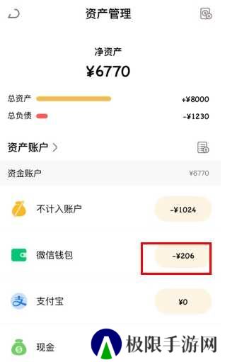懒猫存钱怎么用软件添加净资产步骤2