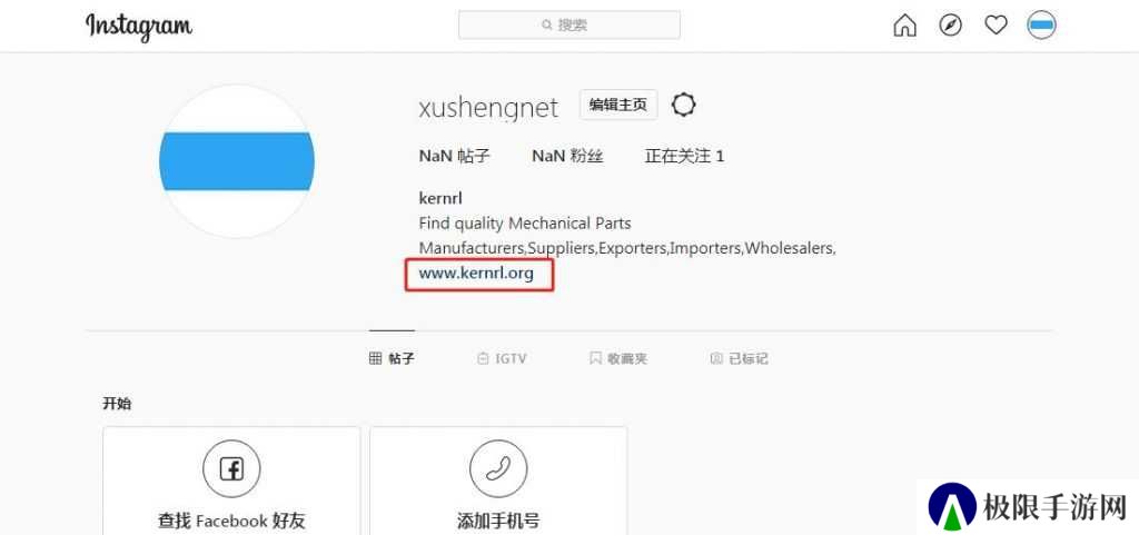 Instagram企业主页展示